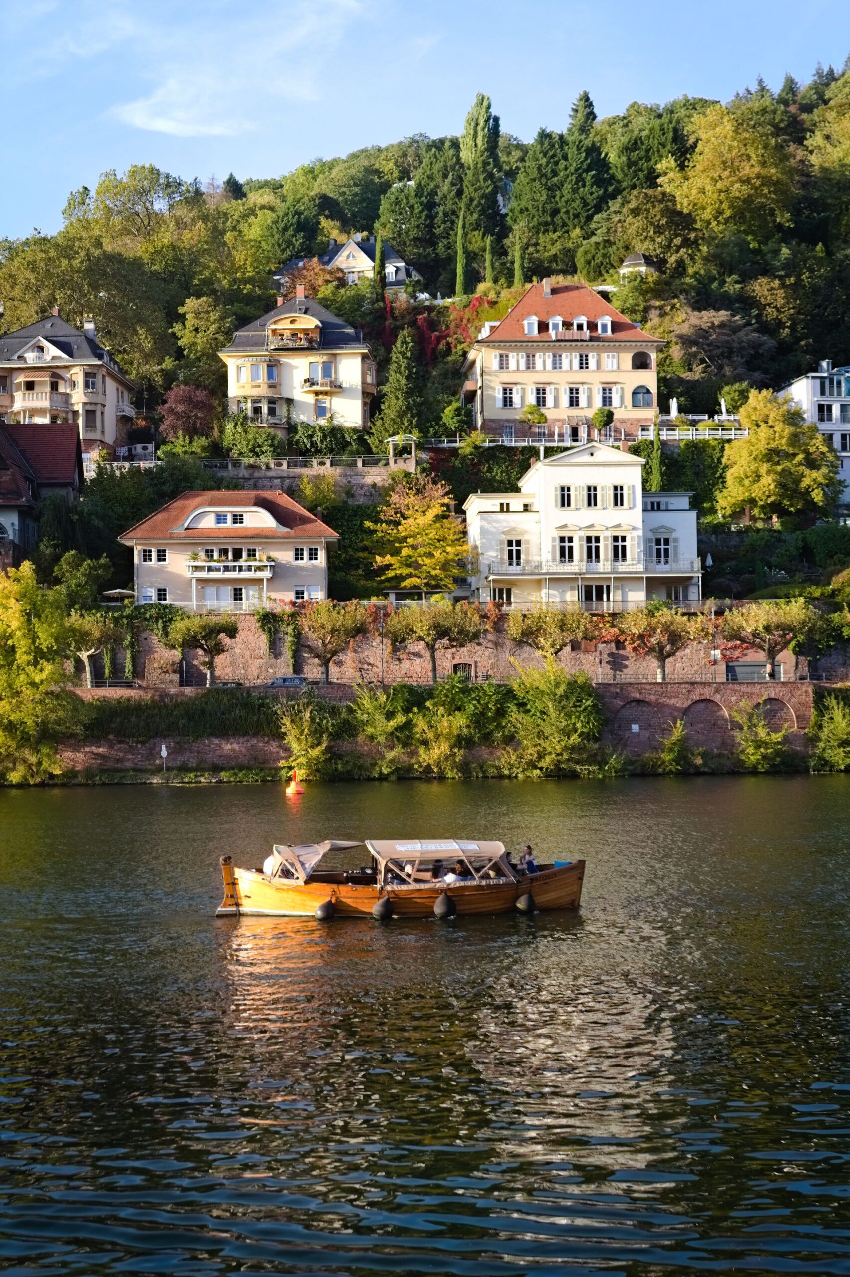 A quiet German canal winding past castle countryside